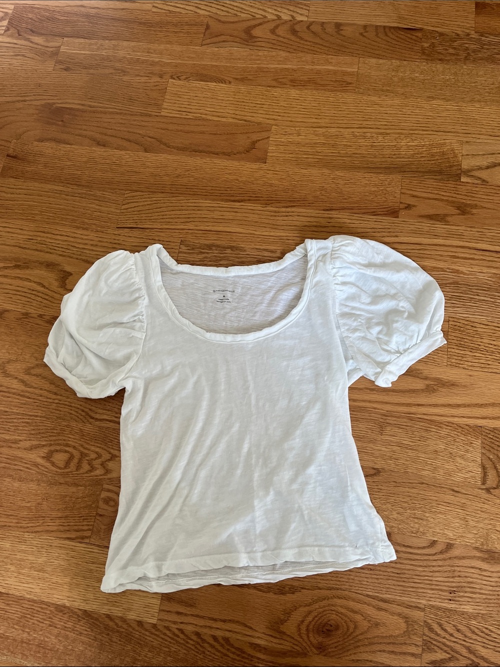 Anthropologie Women’s White Puff-Sleeve Tee